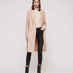 All SAINTS Pink Long Open-Front Women's Coat